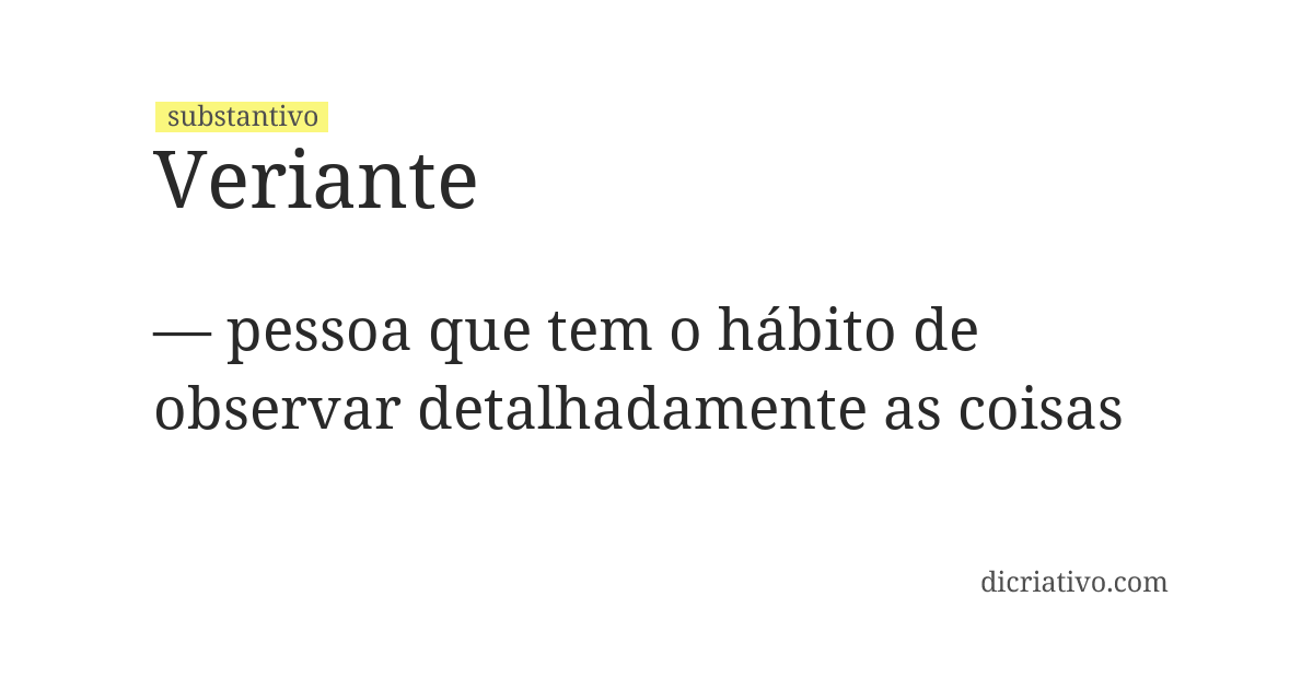 Significado de veriante