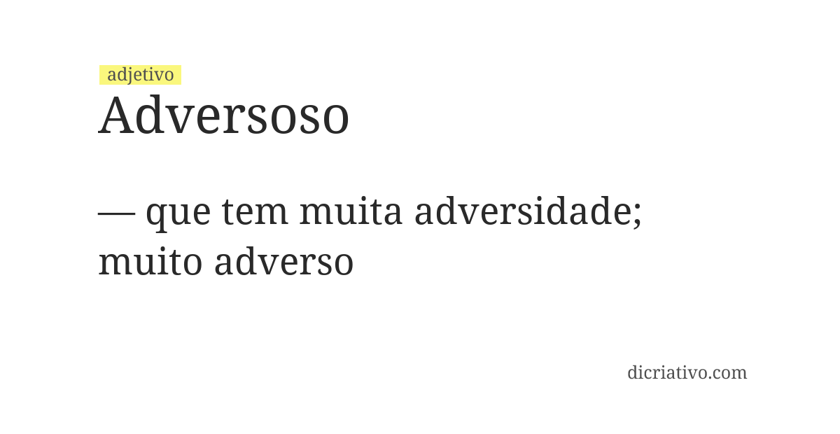 Significado de adversoso
