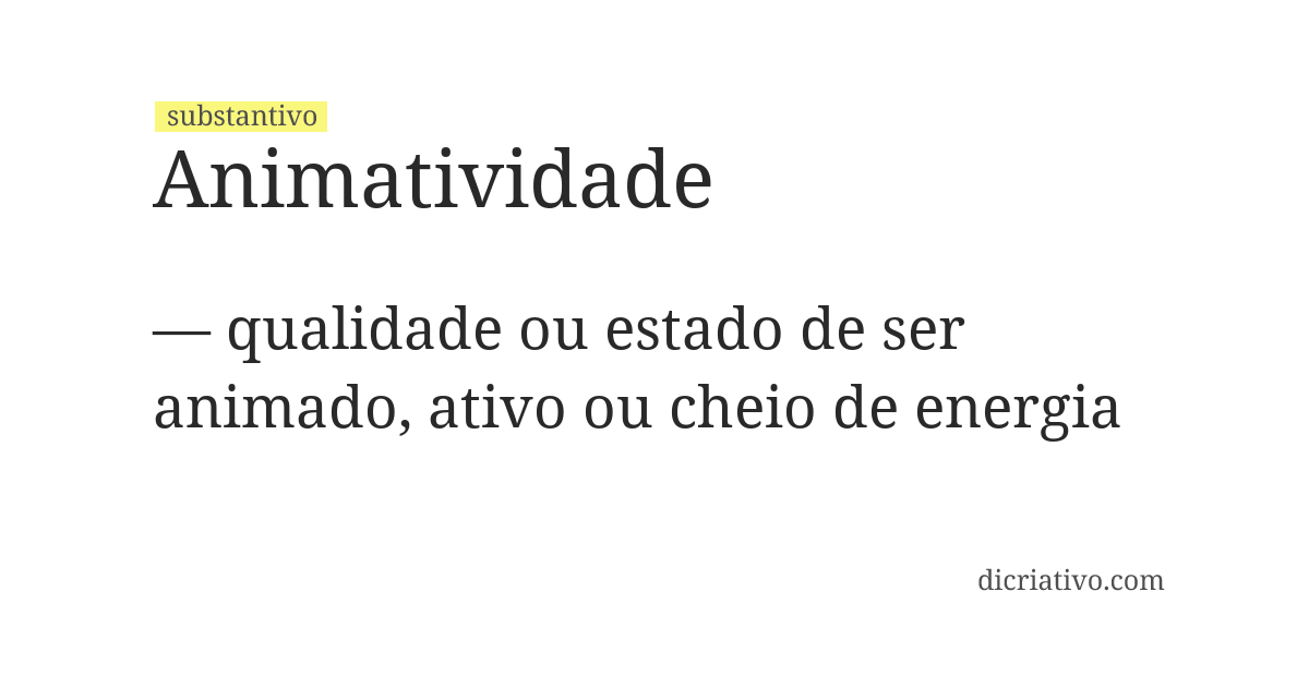 Significado de animatividade