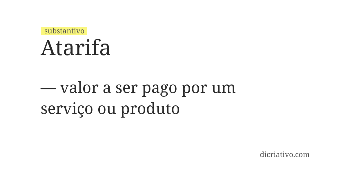 Significado de atarifa