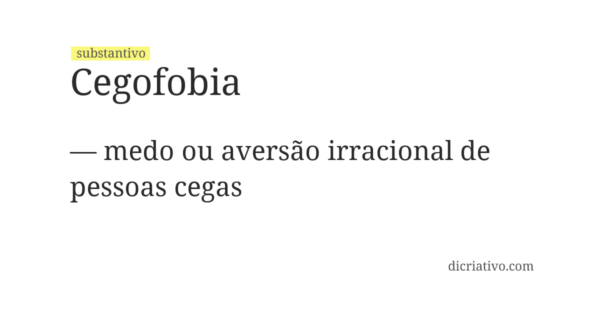 Significado de cegofobia