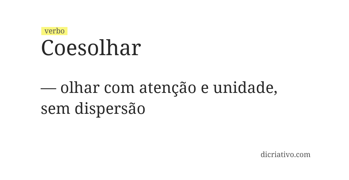 Significado de coesolhar