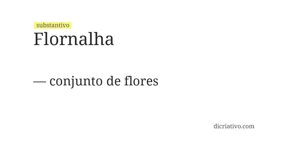 Significado de flornalha