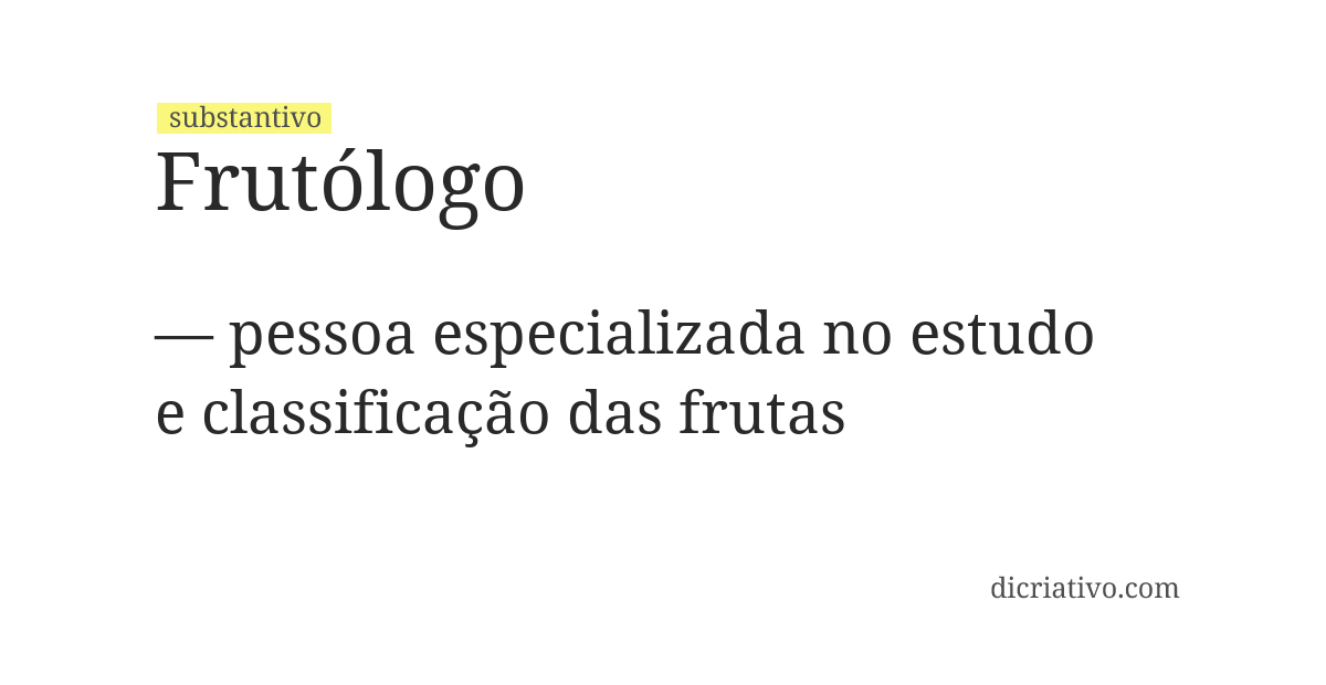 Significado de frutólogo