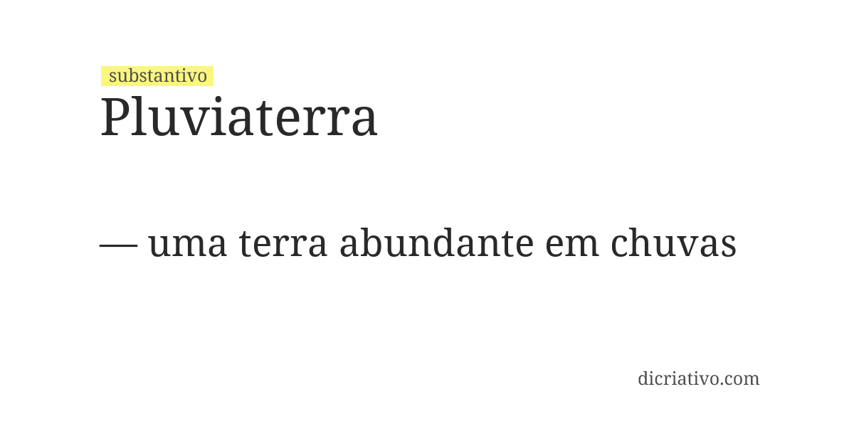 Significado de pluviaterra
