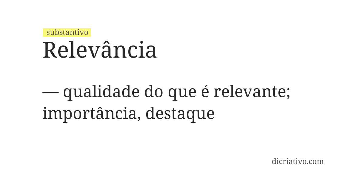 Significado de relevância