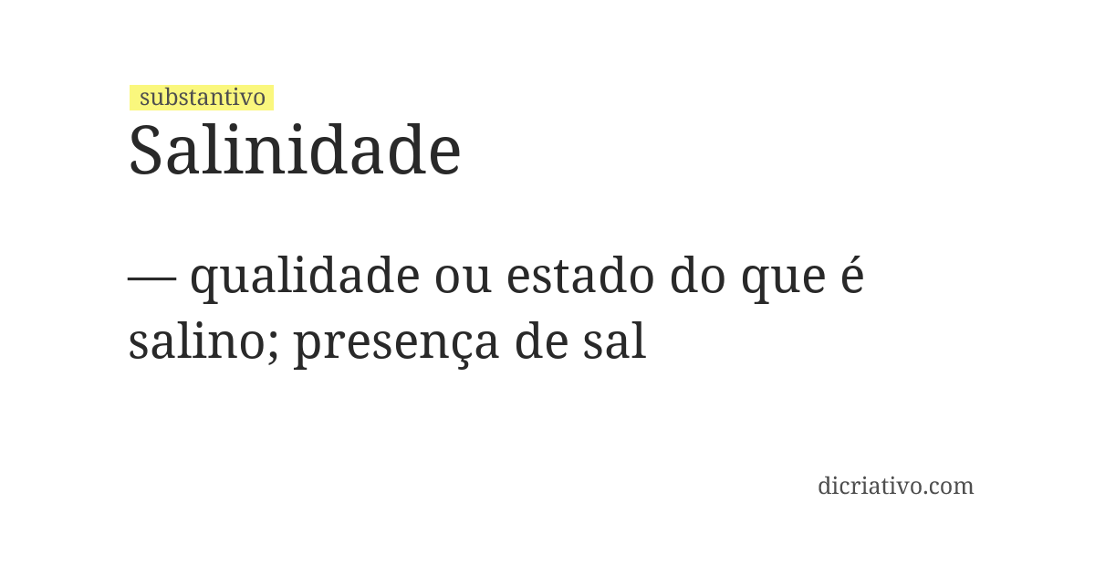 Significado de salinidade
