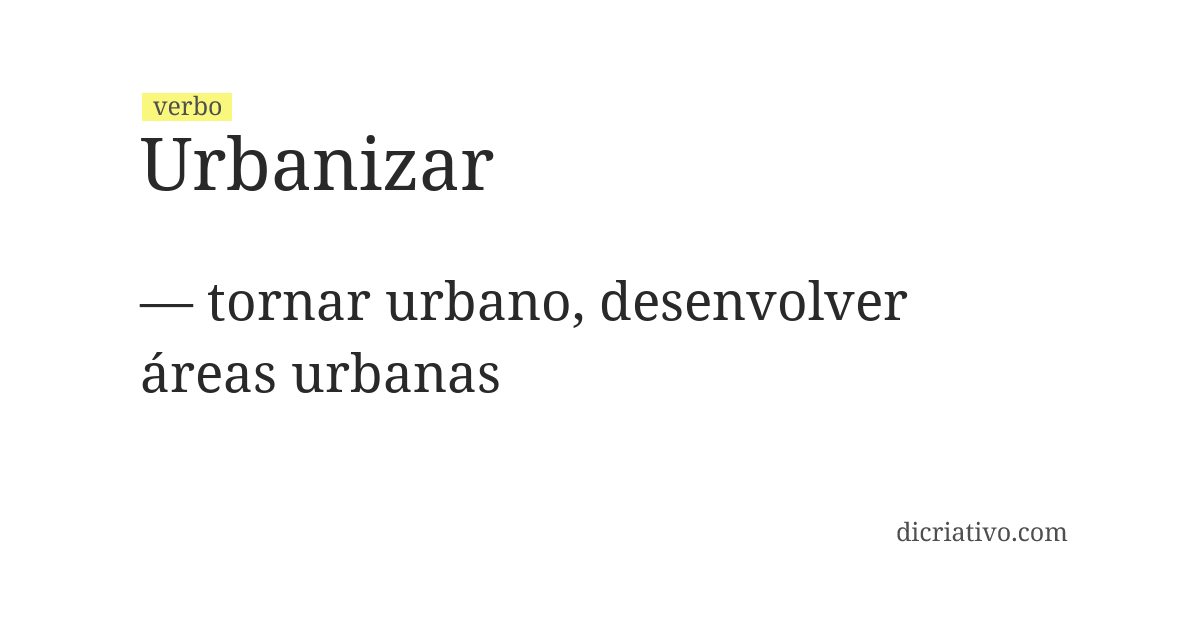 Significado de urbanizar