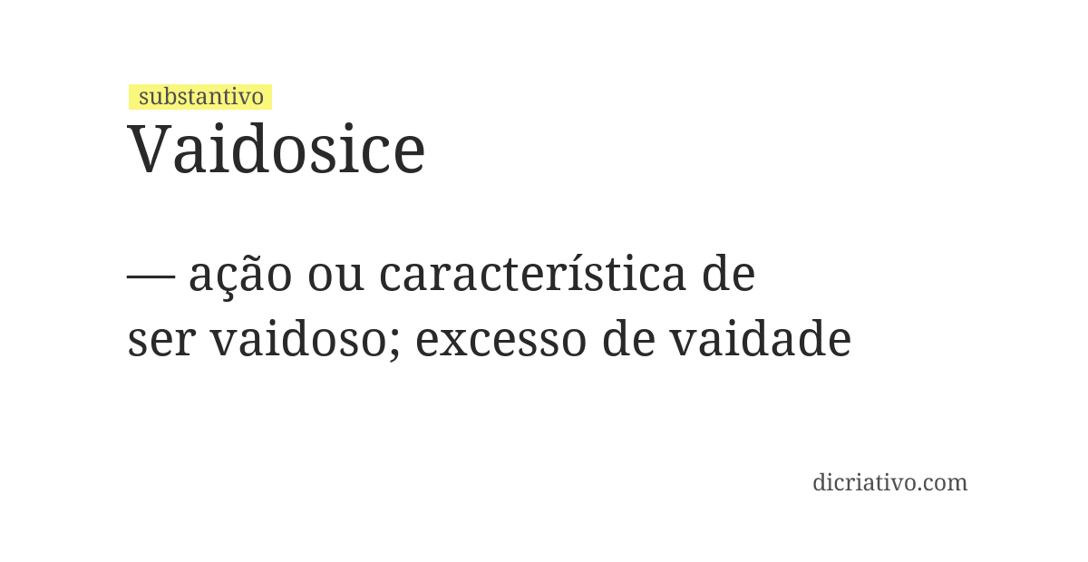 Significado de vaidosice