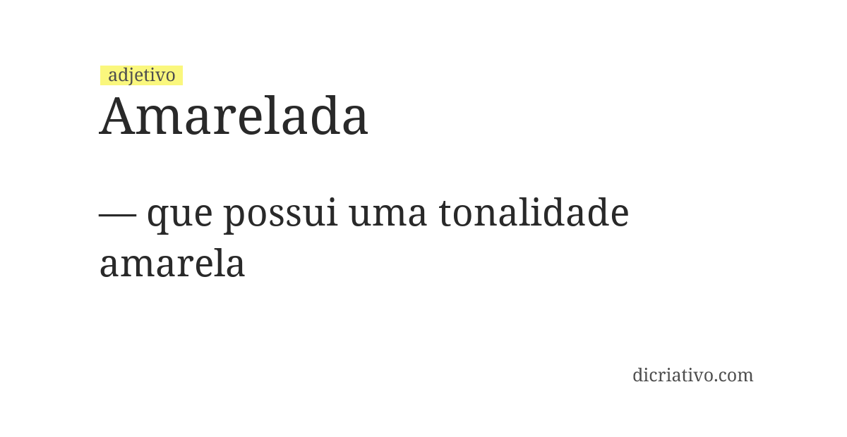 Significado de amarelada