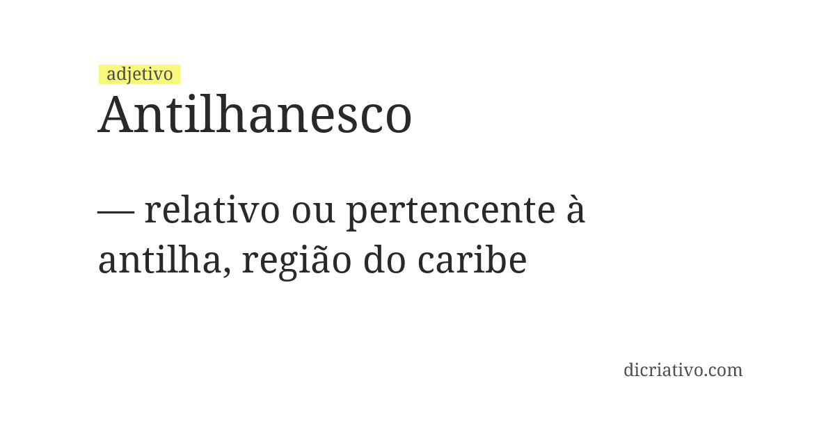 Significado de antilhanesco