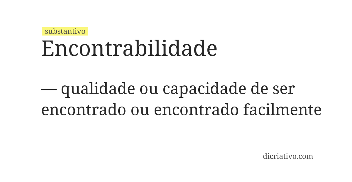 Significado de encontrabilidade