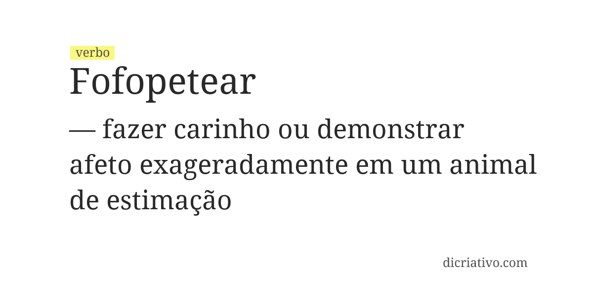 Significado de fofopetear