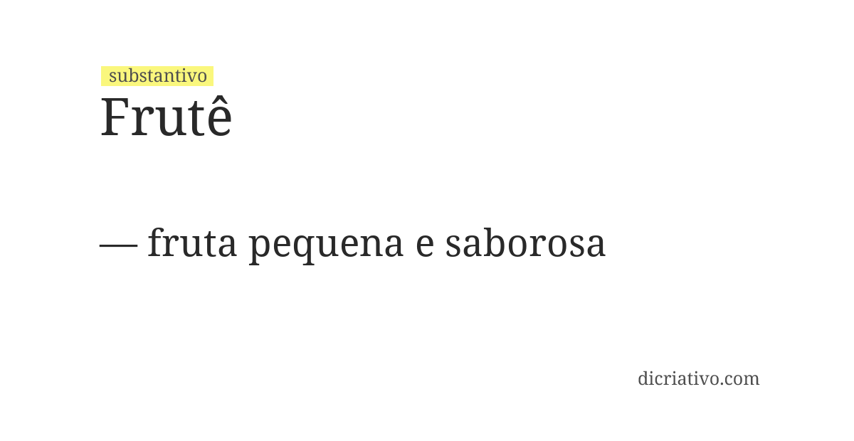 Significado de frutê