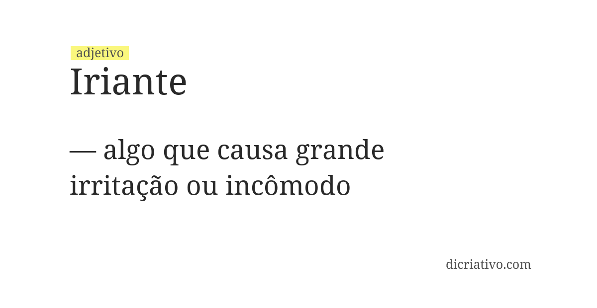 Significado de iriante