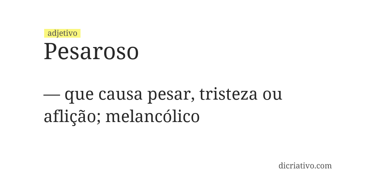 Significado de pesaroso