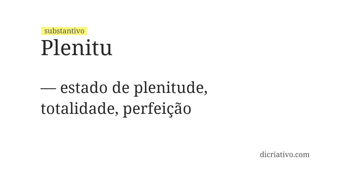 Significado de plenitu
