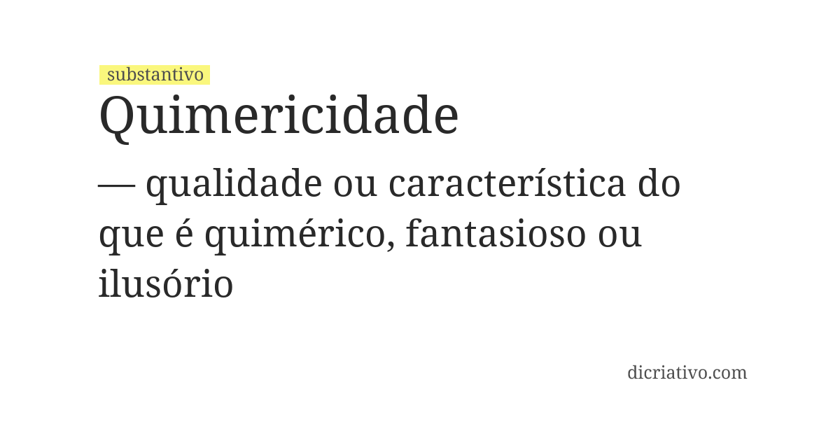 Significado de quimericidade