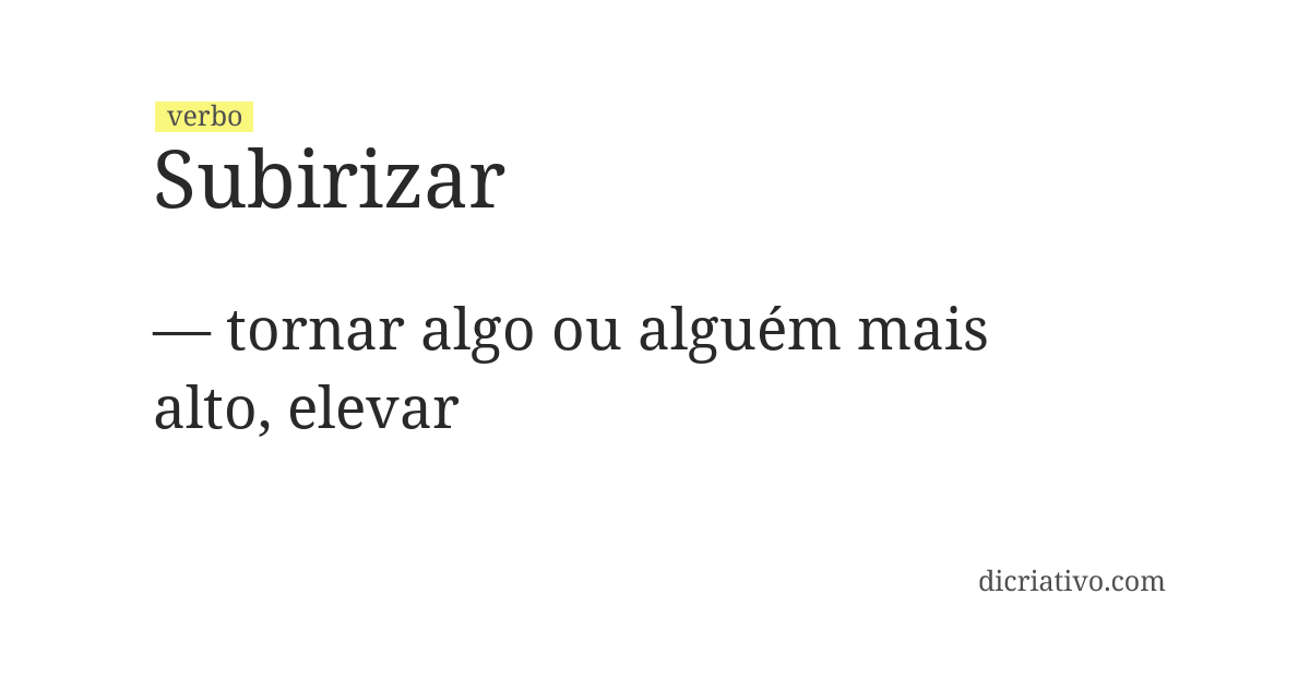 Significado de subirizar