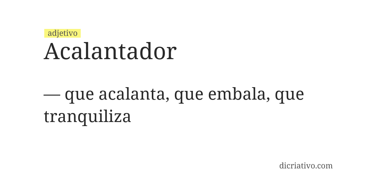 Significado de acalantador