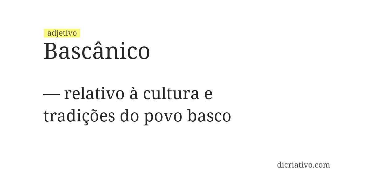 Significado de bascânico