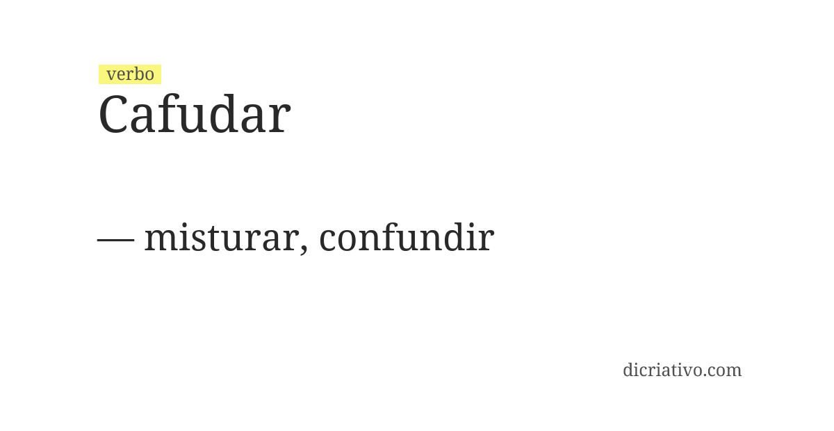 Significado de cafudar
