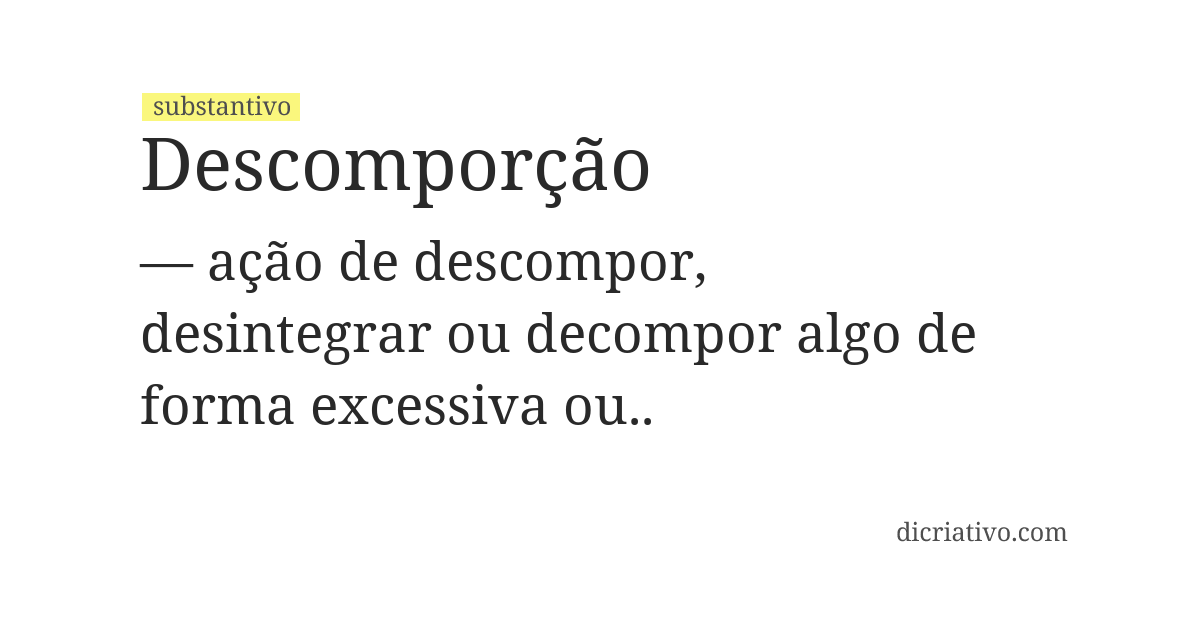 Significado de descomporção