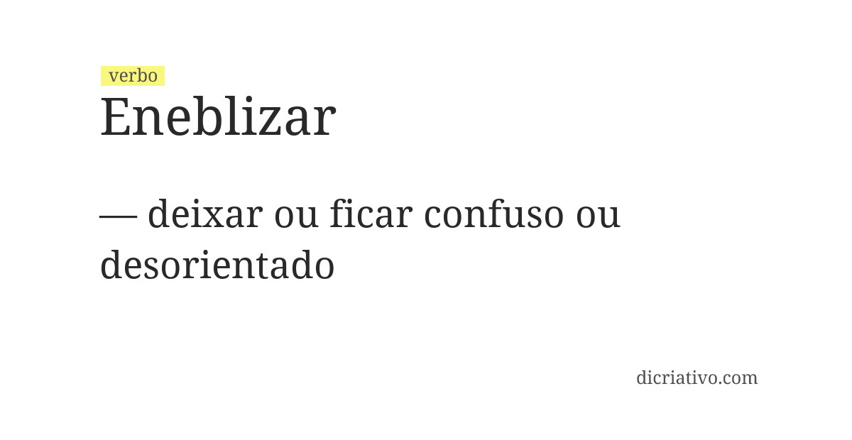 Significado de eneblizar