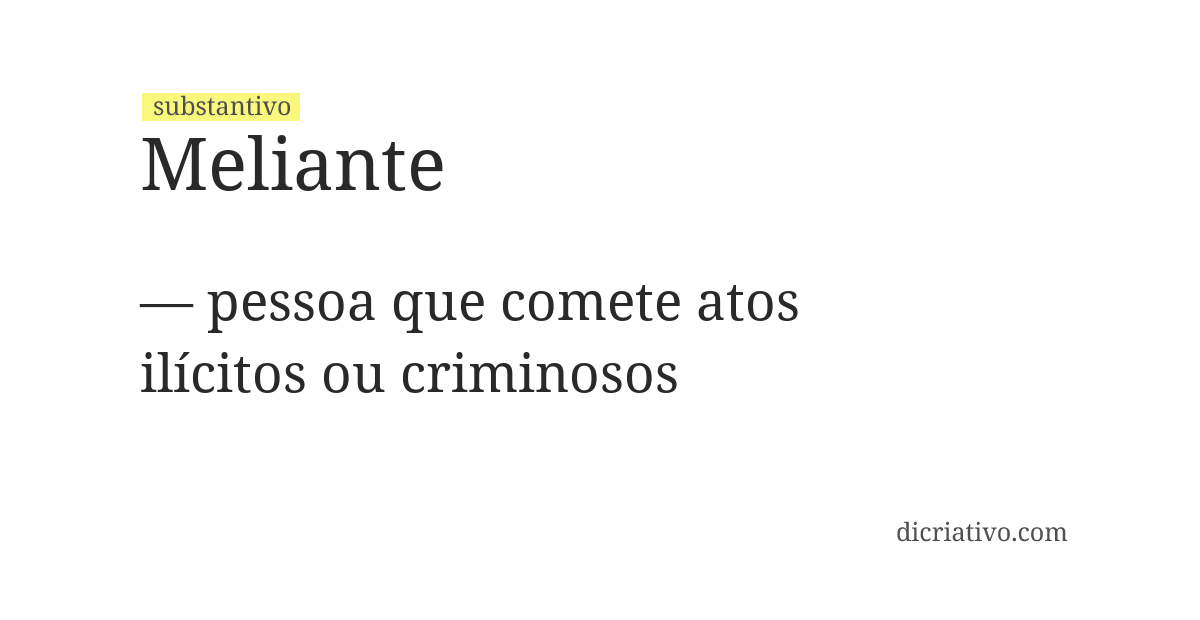 Significado de meliante