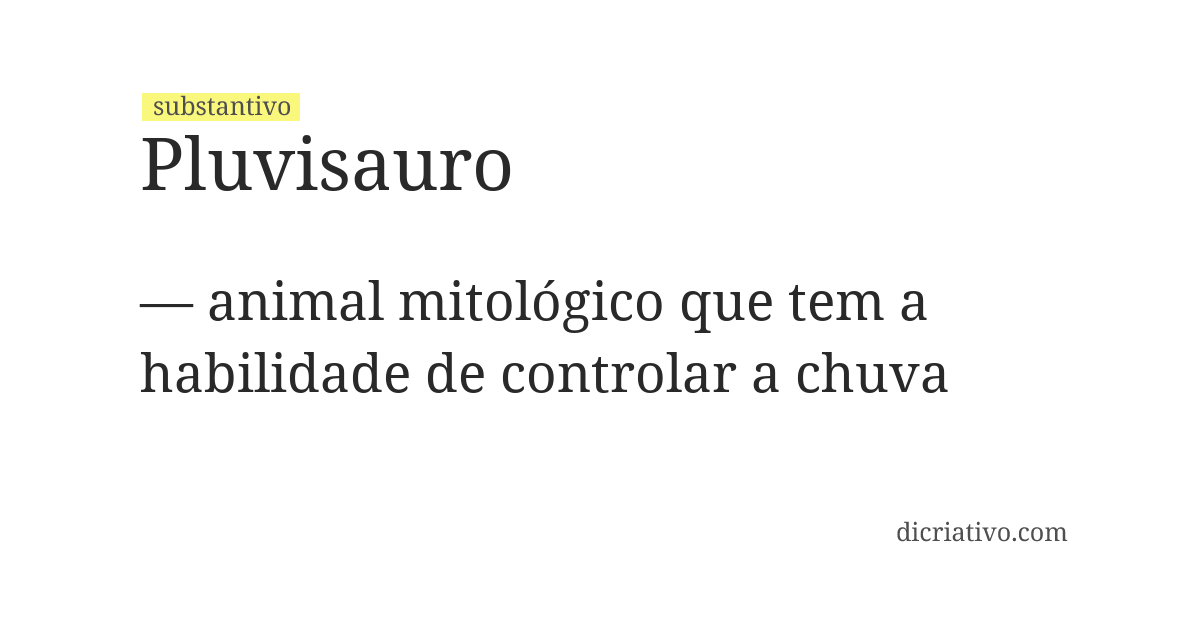 Significado de pluvisauro