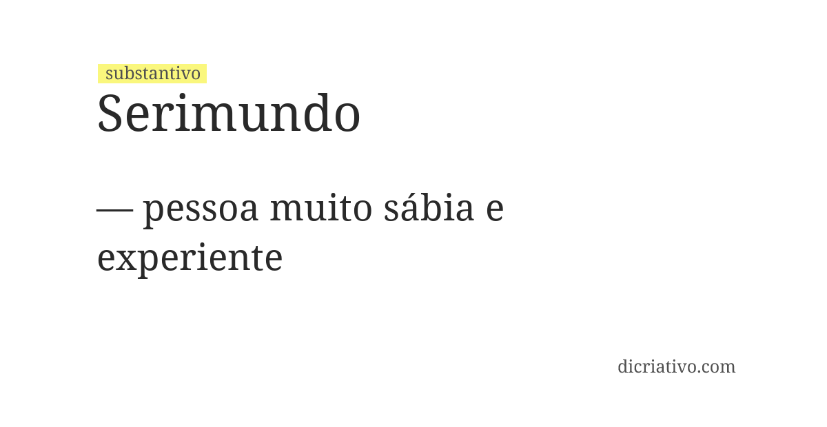 Significado de serimundo