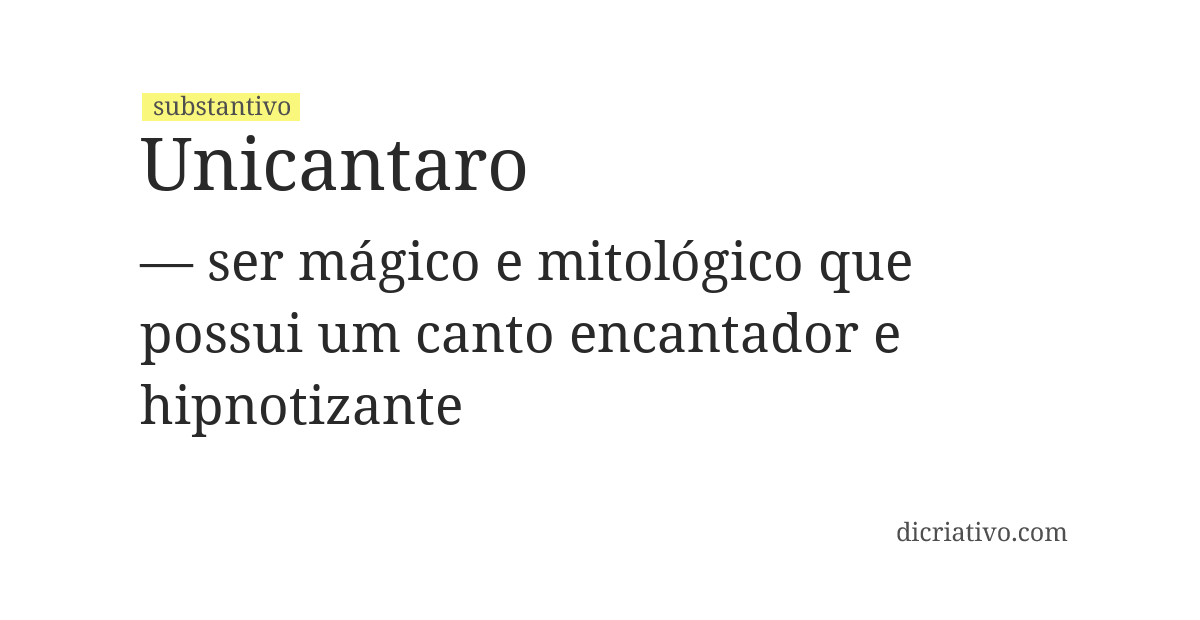 Significado de unicantaro