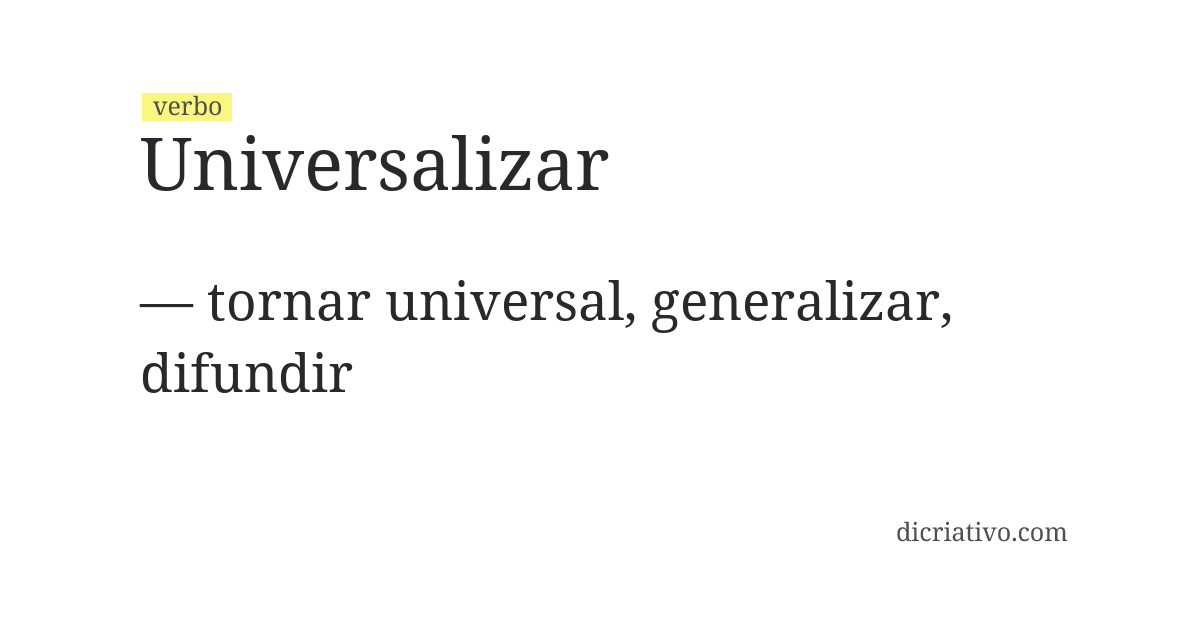 Significado de universalizar