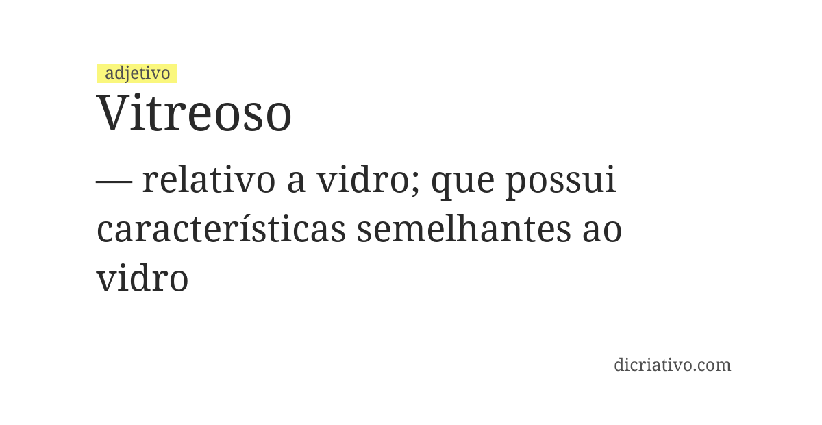 Significado de vitreoso
