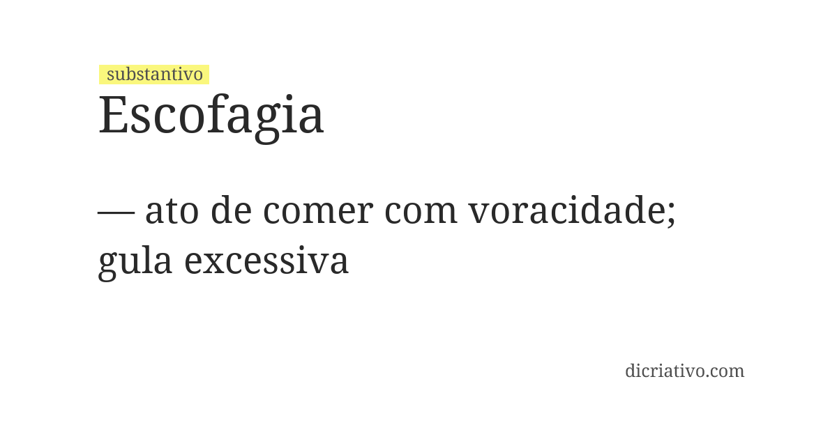 Significado de escofagia