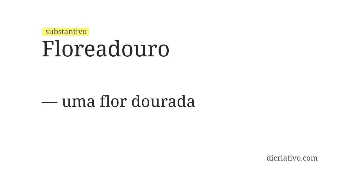 Significado de floreadouro