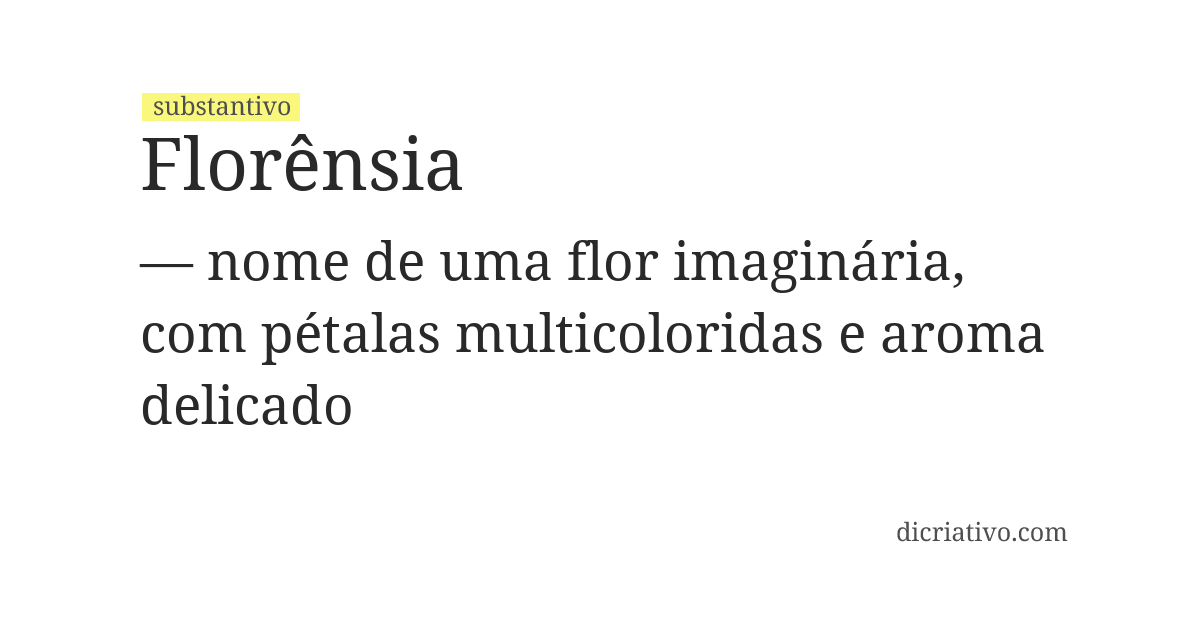 Significado de florênsia