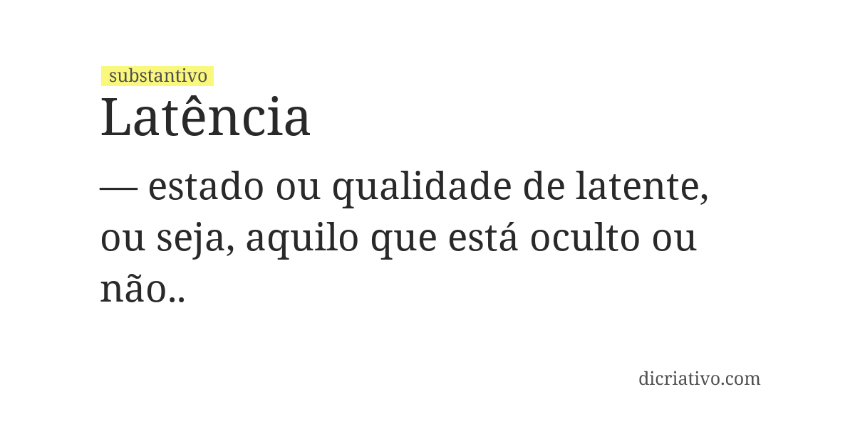 Significado de latência