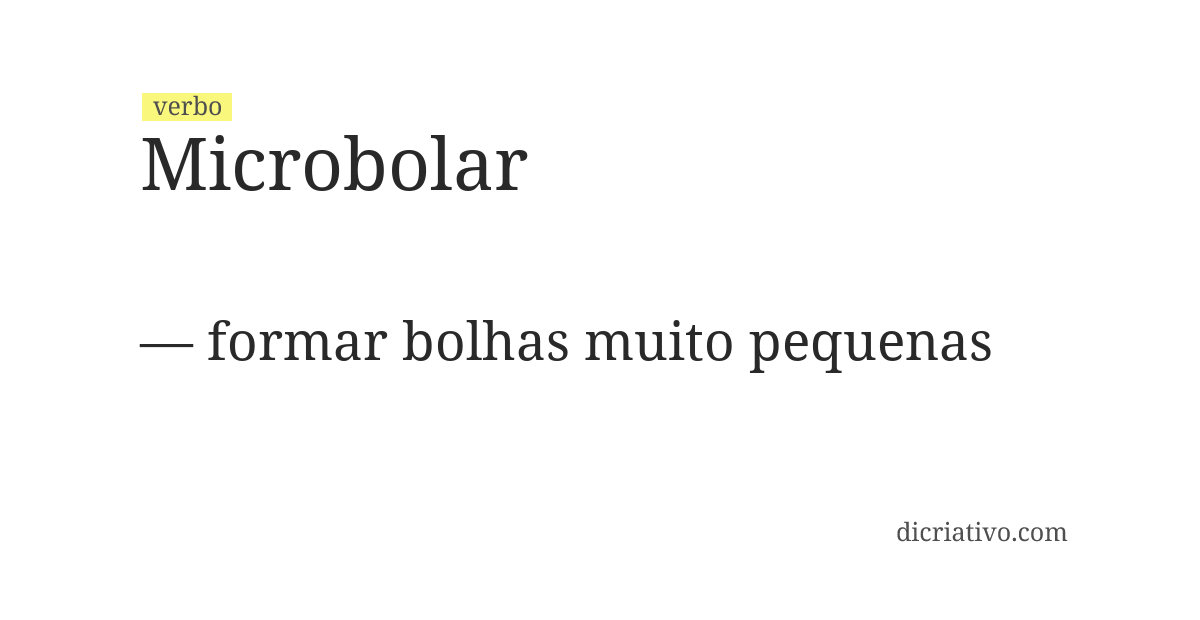 Significado de microbolar