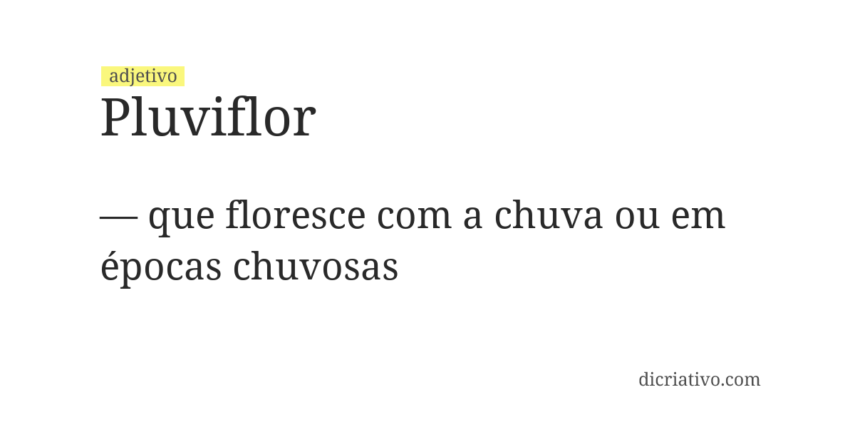 Significado de pluviflor