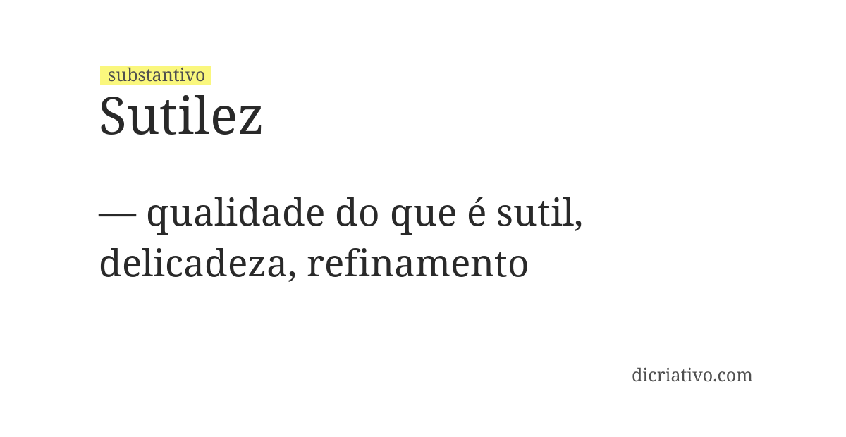 Significado de sutilez
