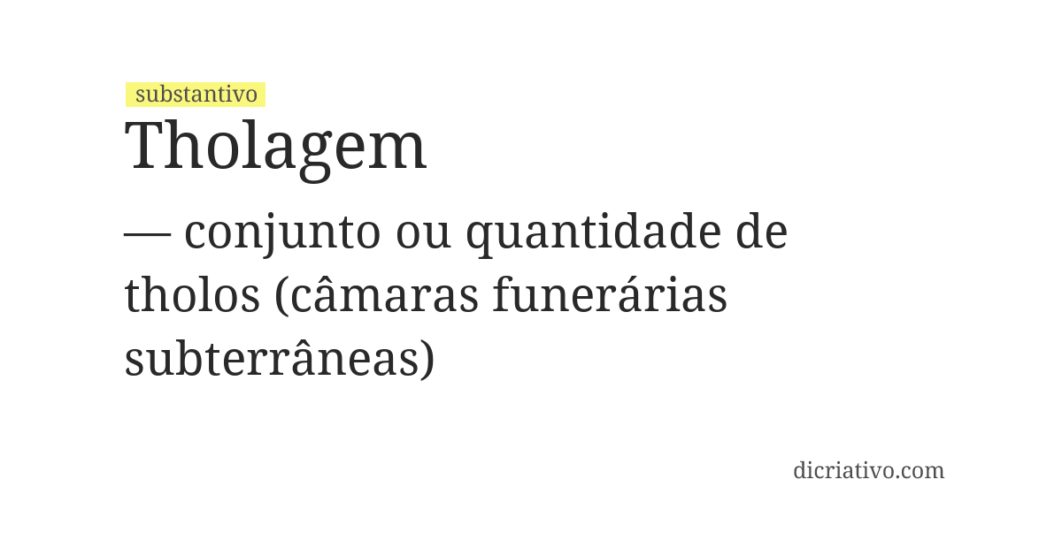 Significado de tholagem