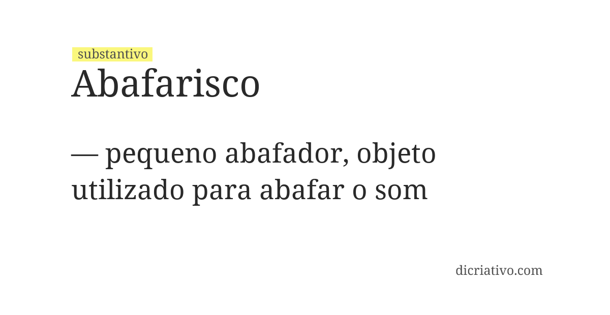 Significado de abafarisco
