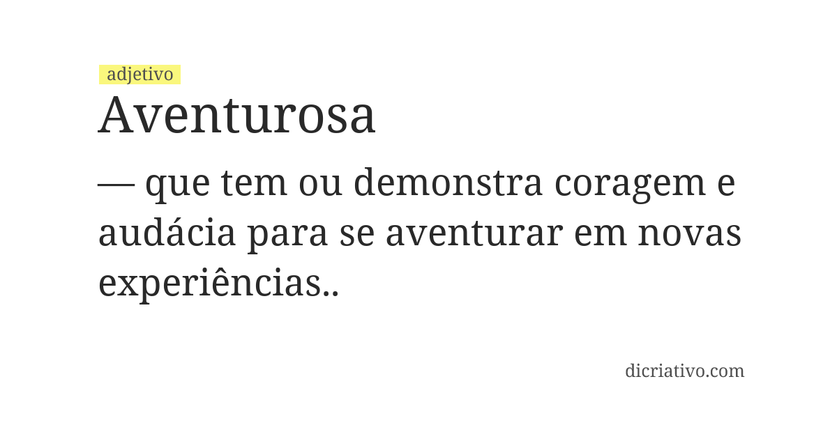 Significado de aventurosa