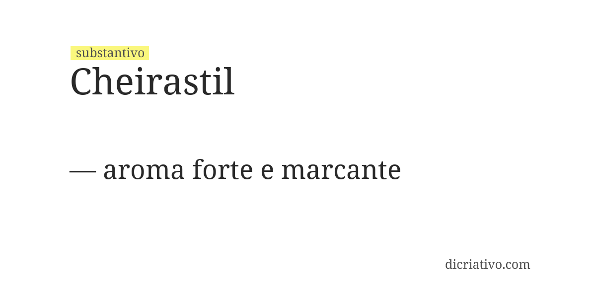Significado de cheirastil