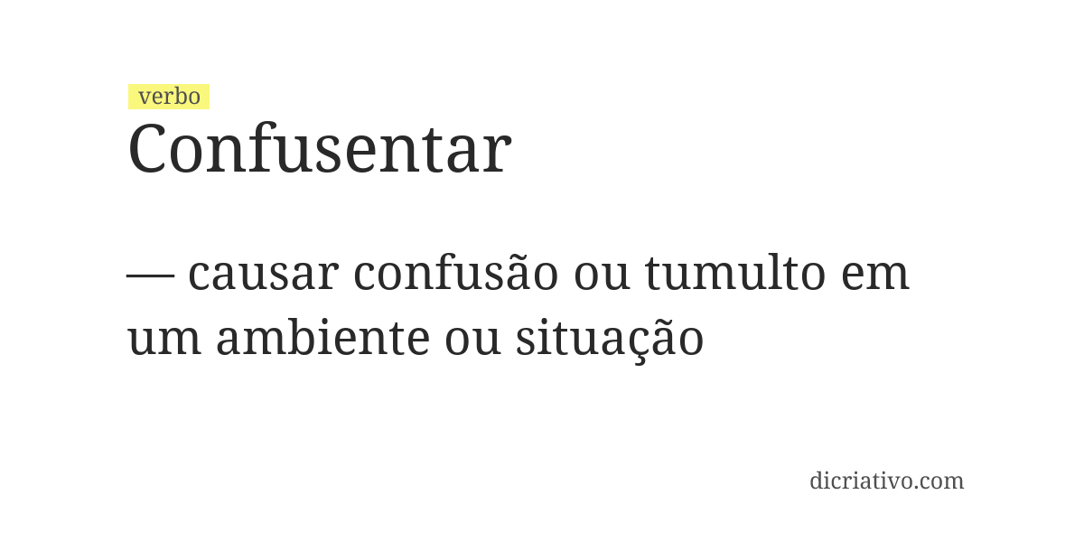 Significado de confusentar