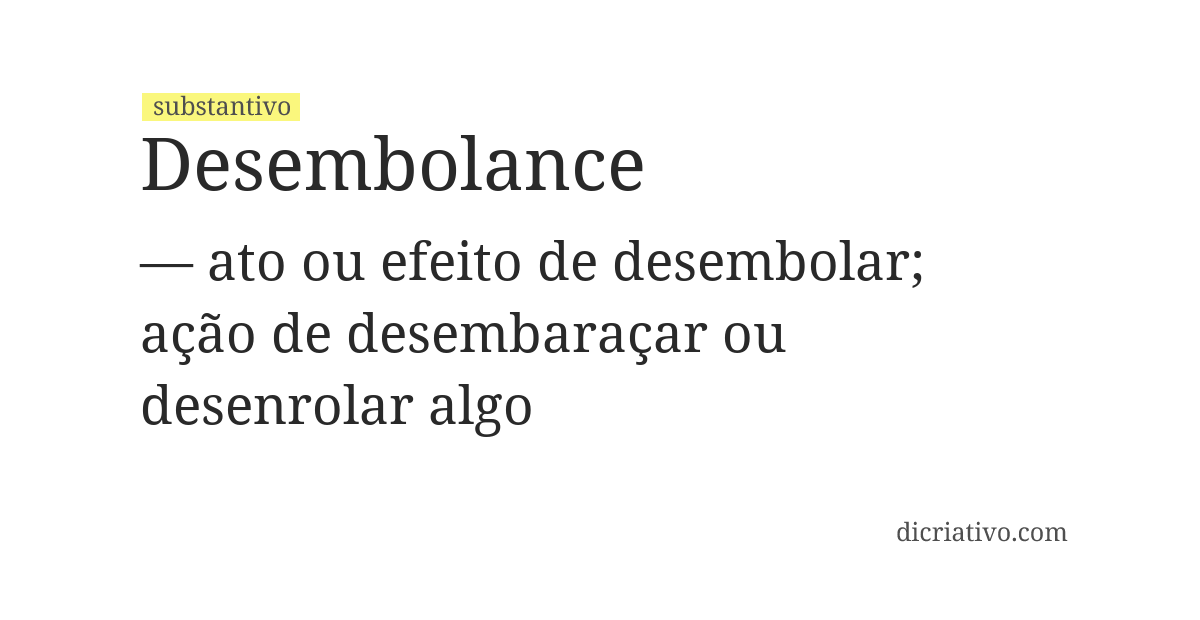 Significado de desembolance