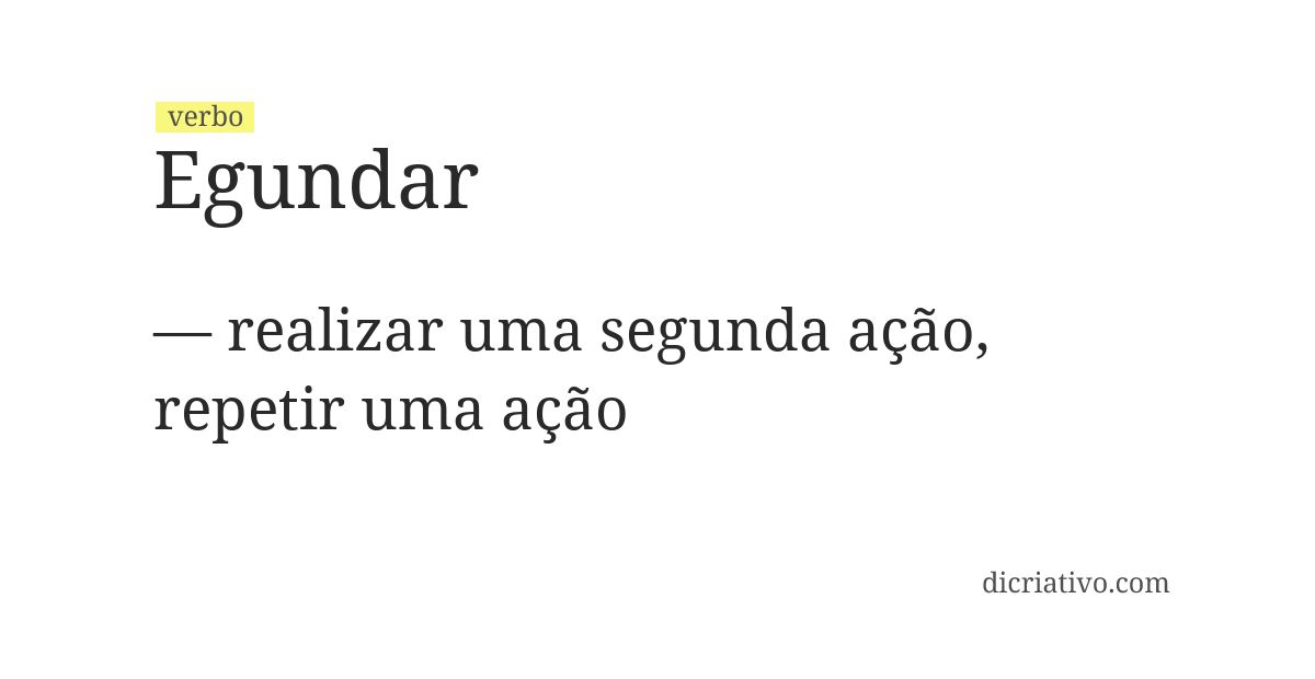 Significado de egundar