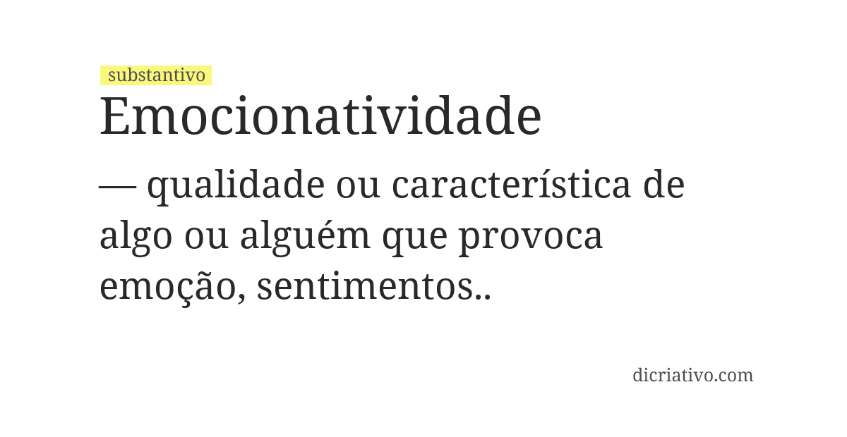 Significado de emocionatividade