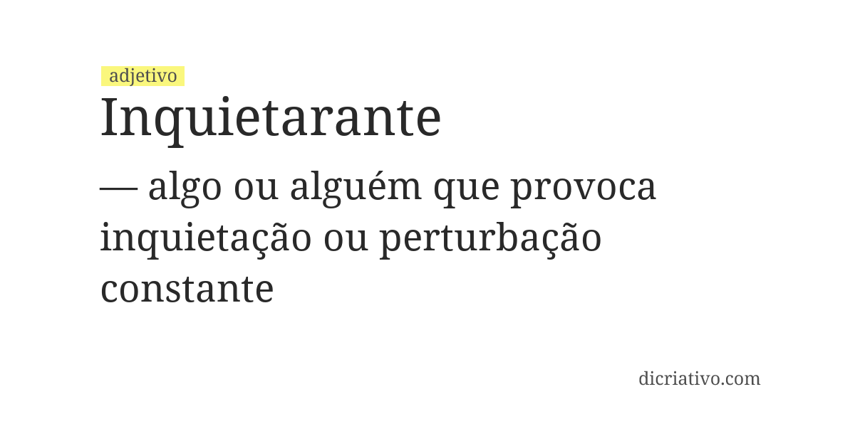 Significado de inquietarante
